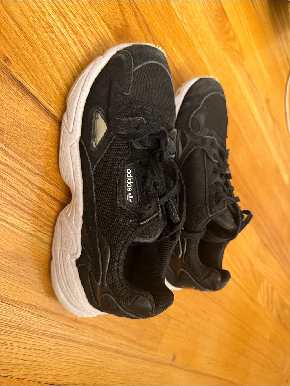 adidas Black Mesh & Suede Sneakers with White Sole